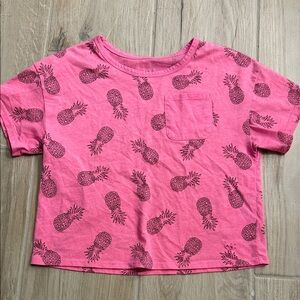 Pink Pineapple Print Kids Shirt Sz 10